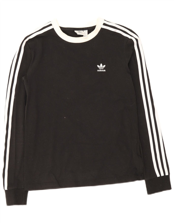 Top Adidas da donna a manica lunga UK 8 Small in cotone nero
