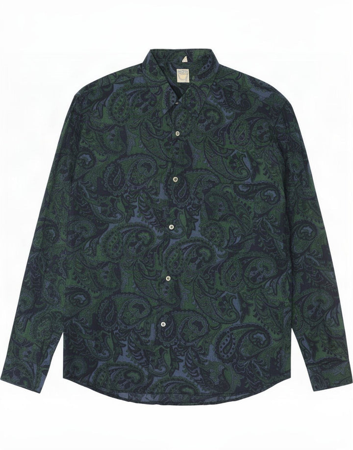 Camicia da uomo vintage grande motivo cachemire verde