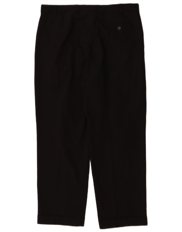 Pantaloni da abito dritti Marks & Spencer da uomo St. Michael W36 L29 neri