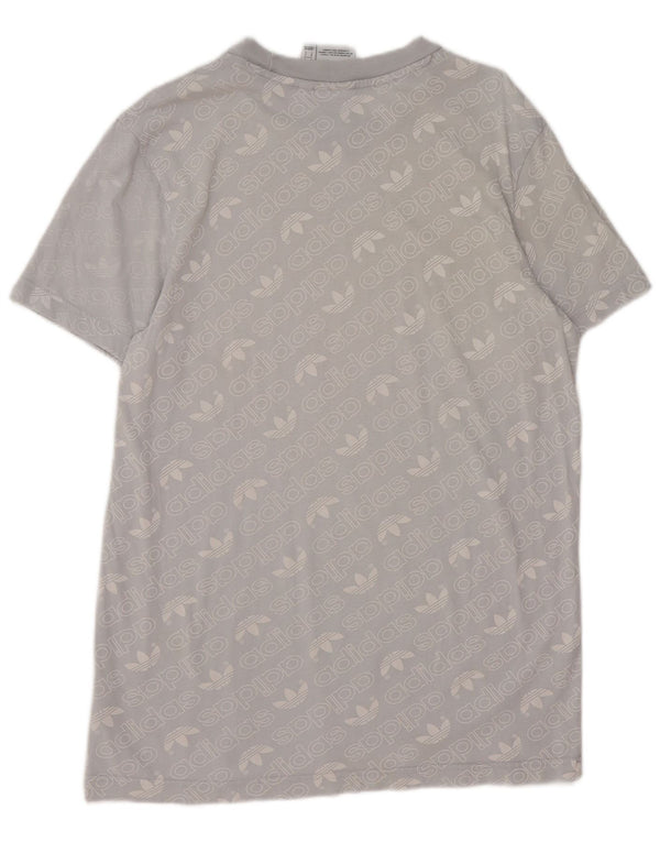 T-shirt grafica da uomo Adidas Top grande in cotone blu
