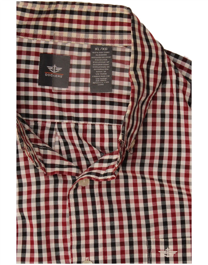 Camicia da uomo Dockers XL in cotone a quadretti rossi