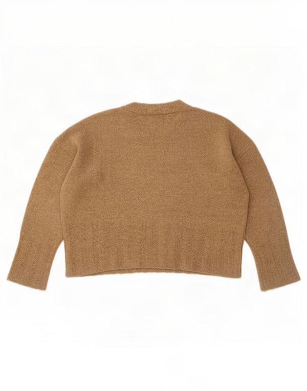 Maglione maglione girocollo corto da donna Marks & Spencer UK 16 grande Beige