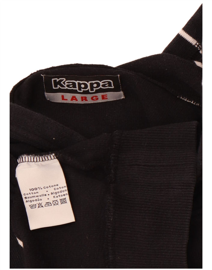 Maglione con cappuccio da uomo KAPPA grande in cotone a righe blu navy