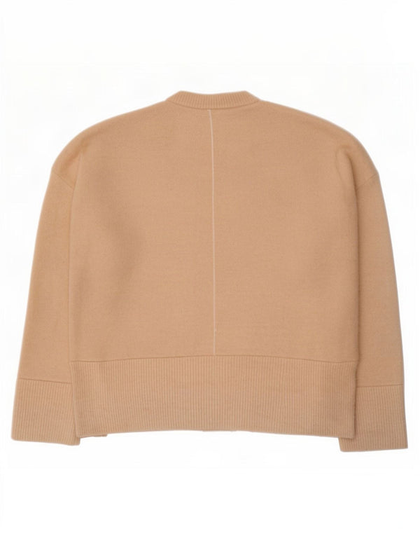 Maglione girocollo oversize da donna Zara UK 16 Large Beige acrilico