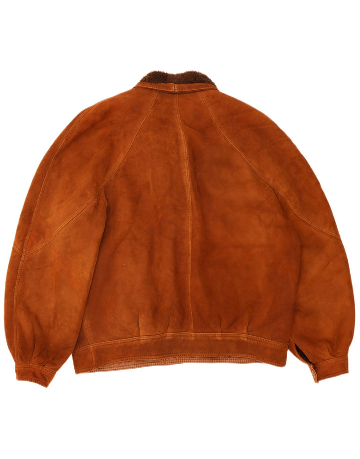 Giubbotto in shearling vintage da uomo IT 54 2XL Marrone