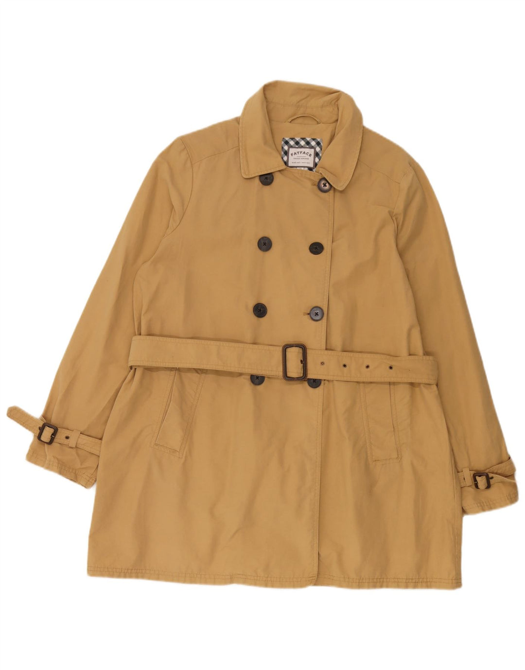 Trench doppiopetto da donna Fat Face UK 16 grande cotone beige