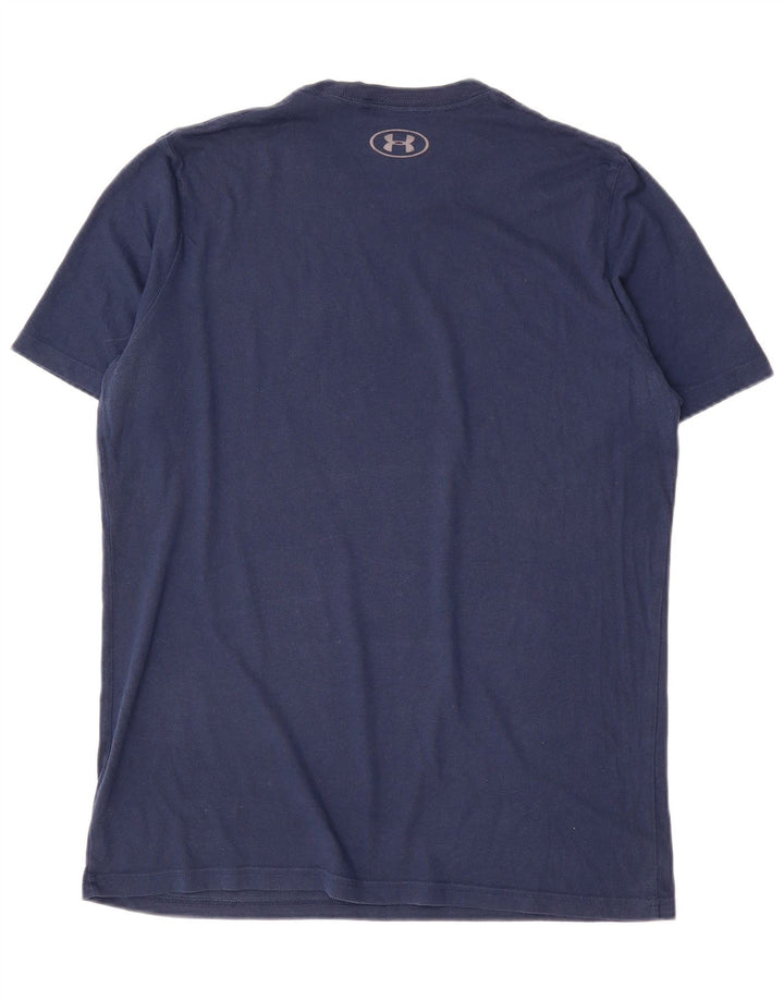 Maglietta grafica da uomo Under Armour Heat Gear Top medio blu navy