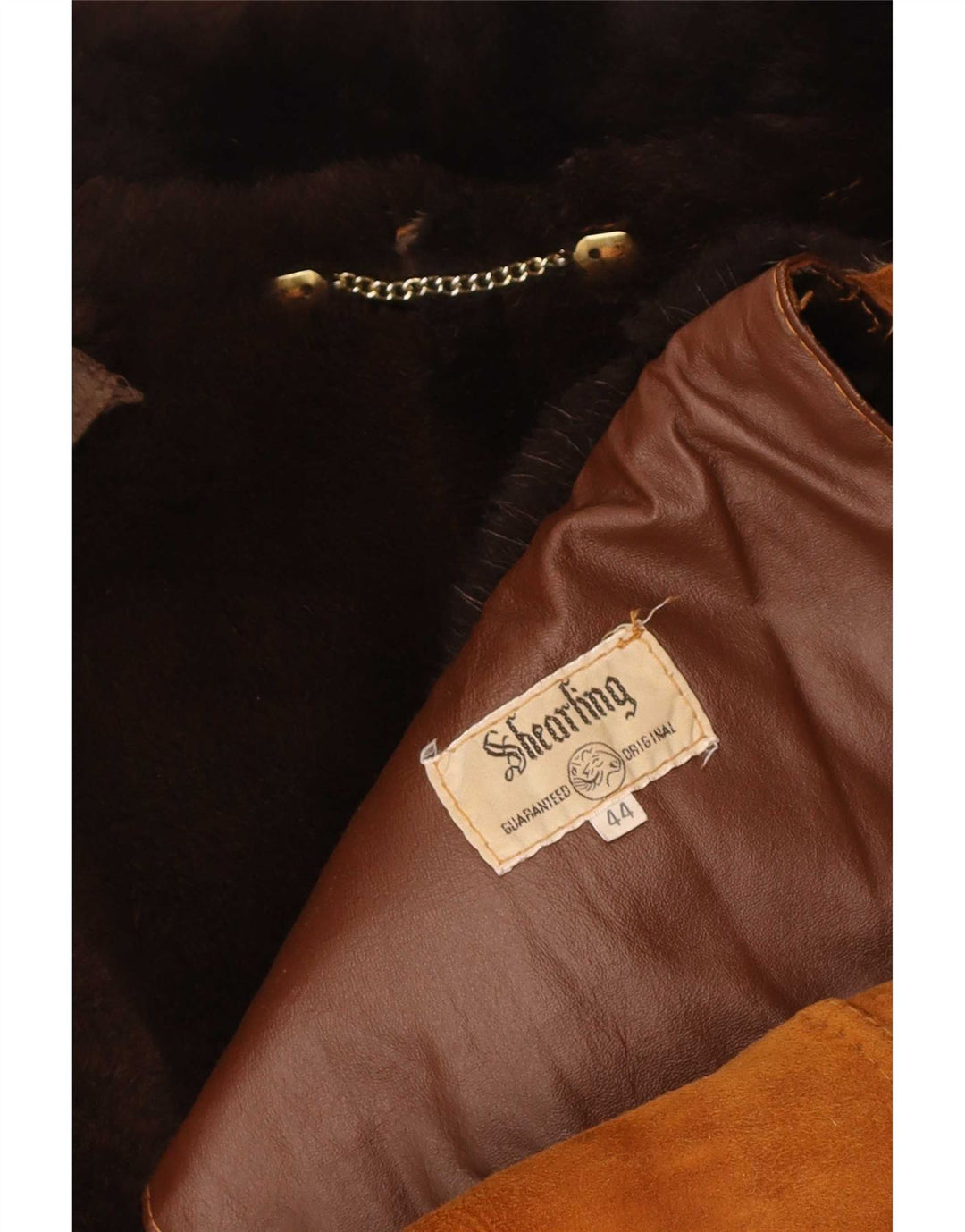 Cappotto oversize in shearling vintage da donna IT 44 Marrone medio
