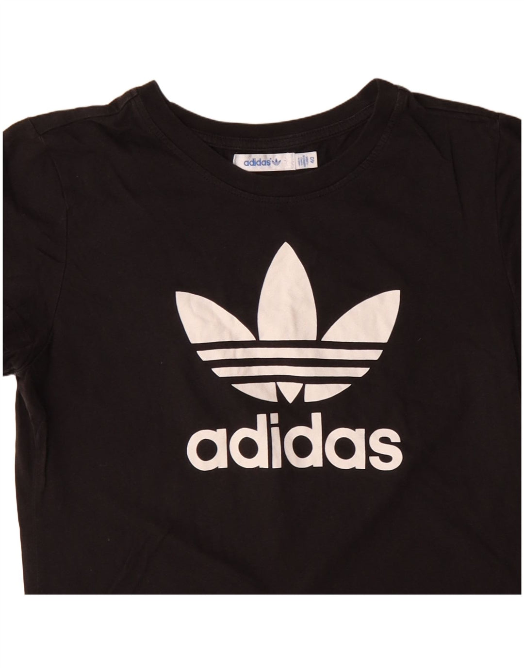 T-shirt grafica da donna ADIDAS Top IT 40 Small in cotone nero