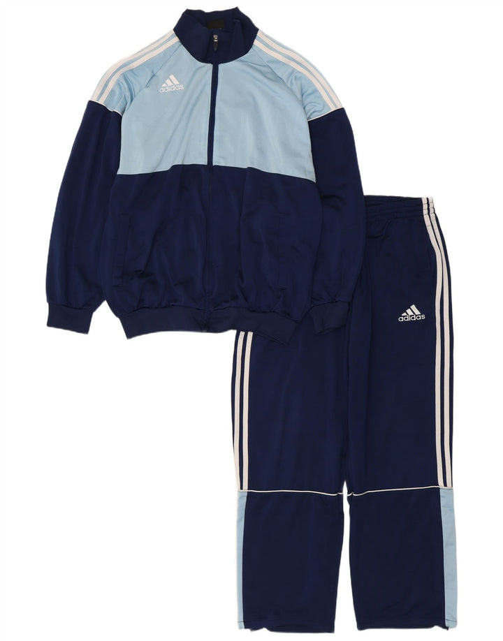 Tuta intera da uomo ADIDAS UK 40/42 Poliestere color block medio blu navy