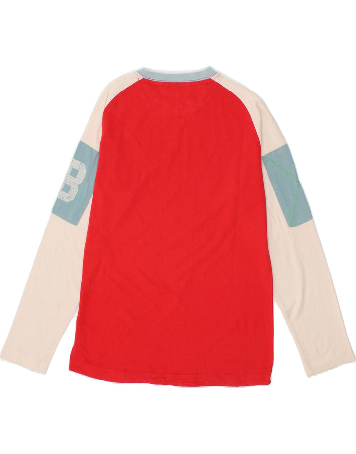 INVICTA Boys Graphic Top Long Sleeve 13-14 Years Red Colourblock Cotton Vintage Invicta and Second-Hand Invicta from Messina Hembry 