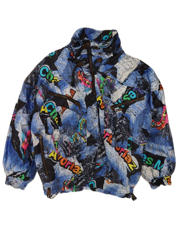 Numero Uno Womens Oversized Graphic Pullover Ski Jacket IT 40 Small Blue