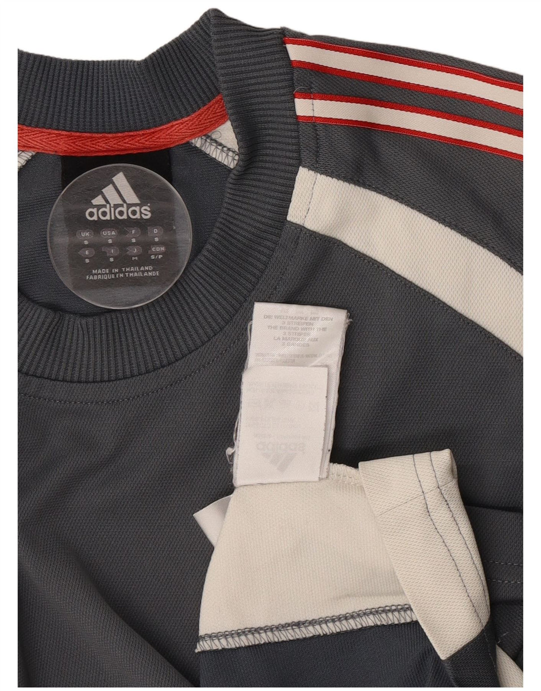 T-shirt Adidas da uomo Top Small in poliestere color block grigio