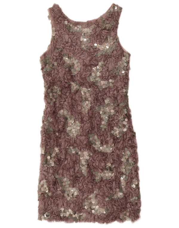 Abito tubino senza maniche da donna Charabia UK 10 Piccola seta screziata grigia