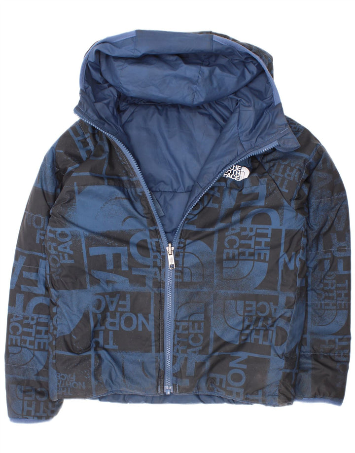 Giacca imbottita reversibile grafica per ragazzi The North Face 7-8 anni piccola blu