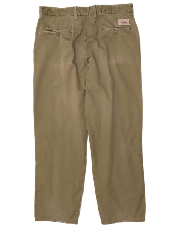 Pantaloni chino dritti da uomo Avirex W36 L29 cotone verde