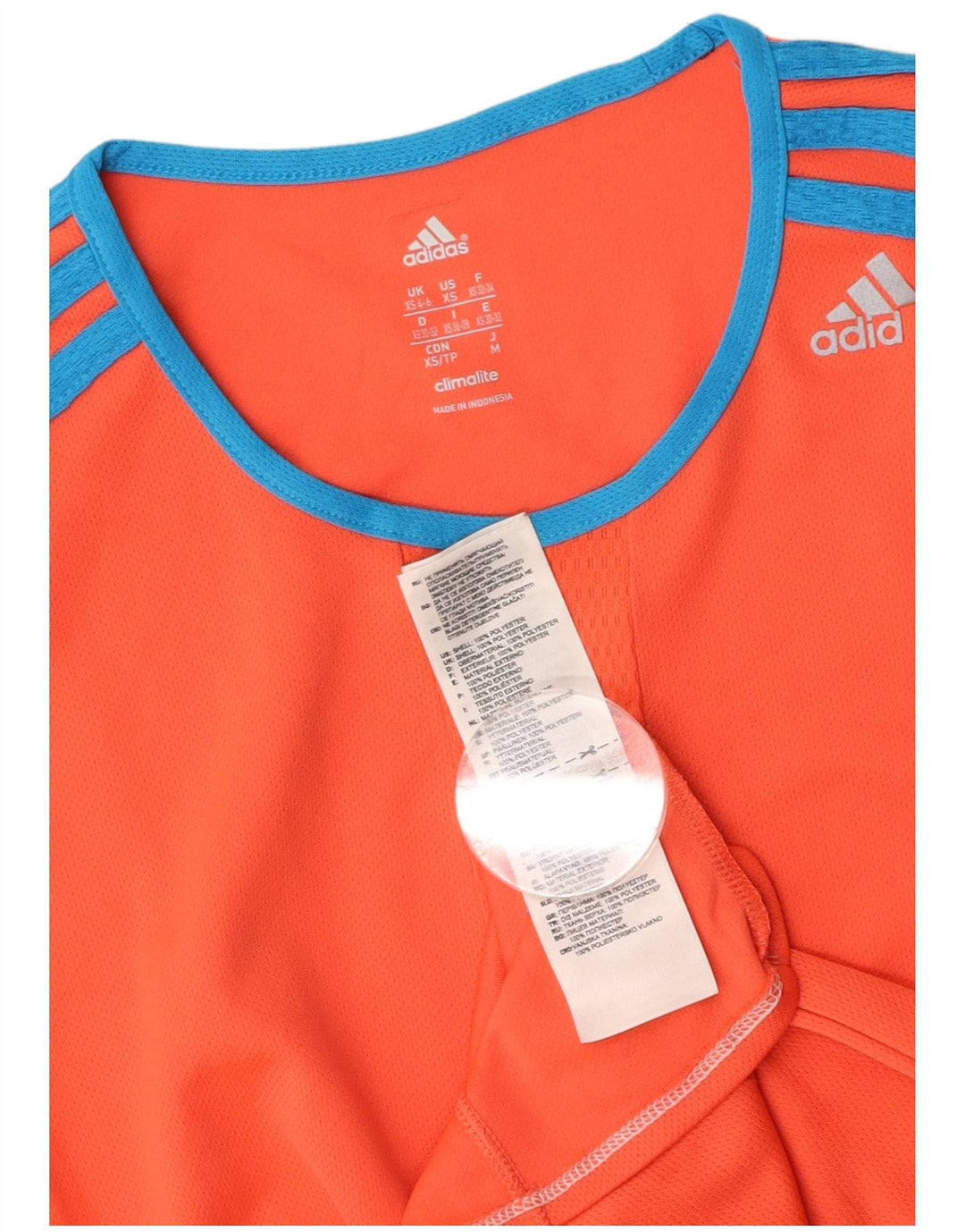 T-shirt ADIDAS da donna Climalite UK 4/6 XS arancione poliestere