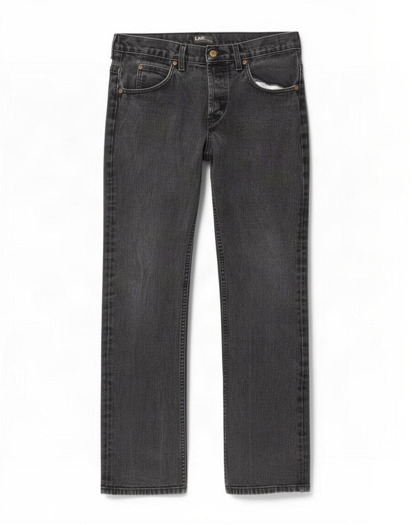 Lee Mens Straight Jeans W34 L34 Grey Cotton