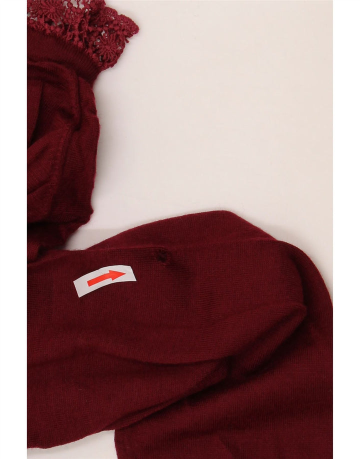 J. CREW Maglione maglione da donna con collo alto UK 10 Piccolo Borgogna