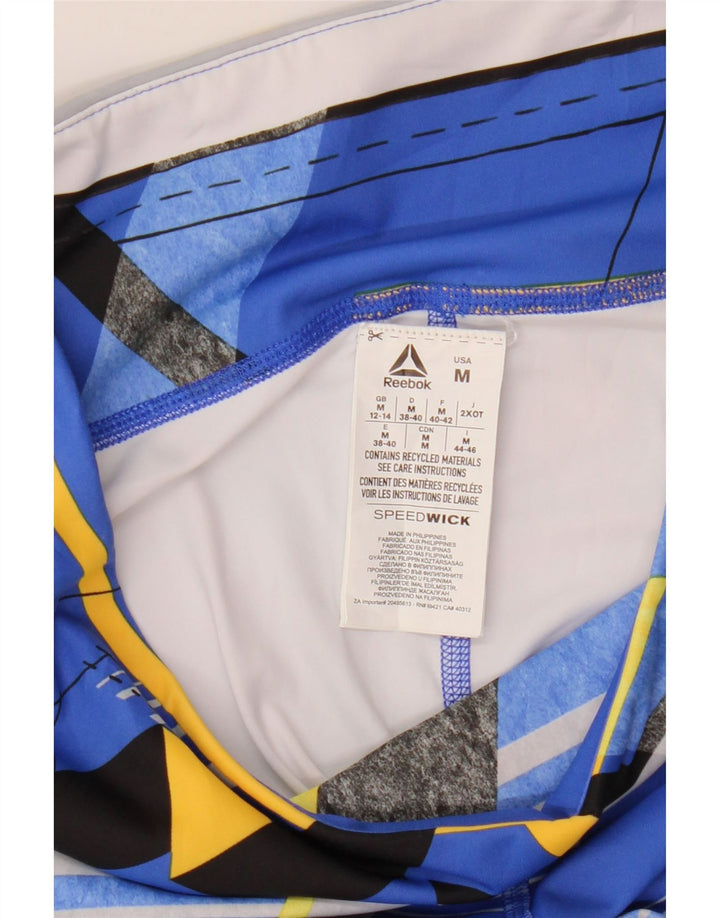 Leggings REEBOK da donna UK 12/14 Poliestere geometrico blu medio