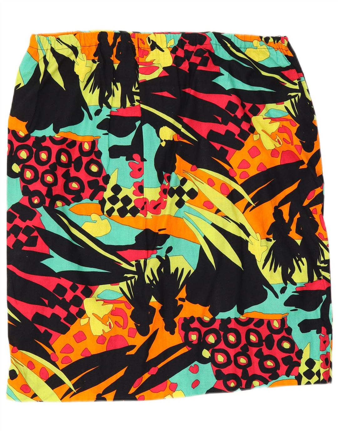 Gonna dritta grafica da donna VINTAGE W40 2XL Patchwork multicolore