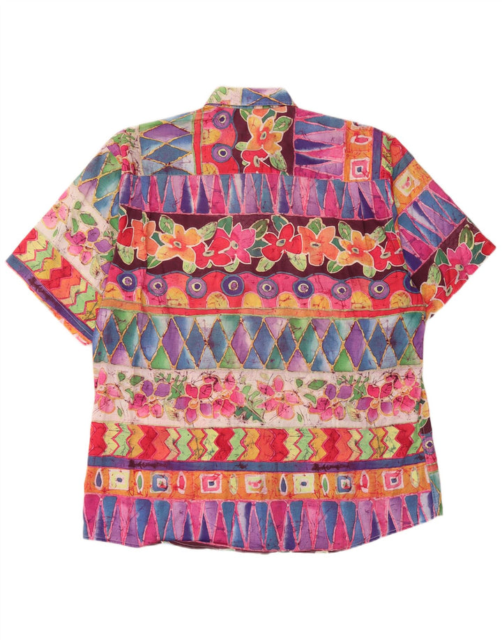 Camicia a maniche corte da uomo VINTAGE grande geometrica multicolore