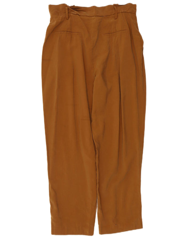 Zara Womens High Waist Tapered Chino Trousers Large W30 L26 Brown