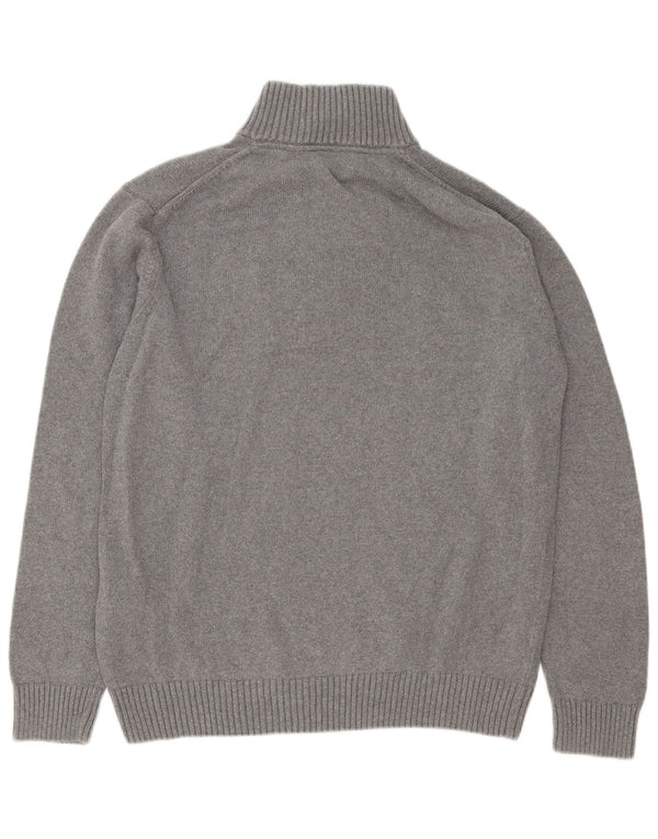 Gant Maglione da uomo con zip e collo 2XL in cotone grigio