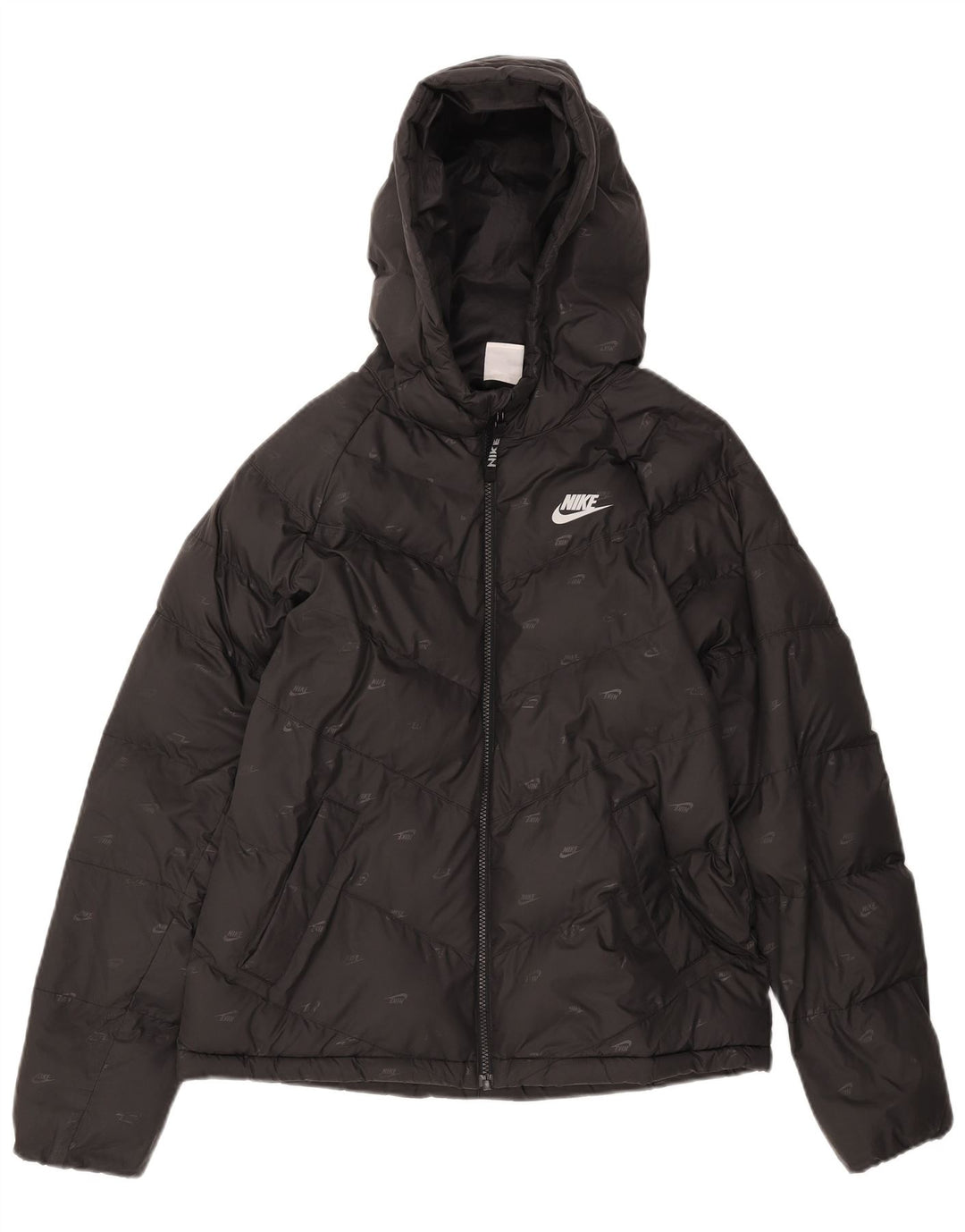 Giacca imbottita con cappuccio con grafica Nike da ragazzo 13-14 anni XL poliestere nero