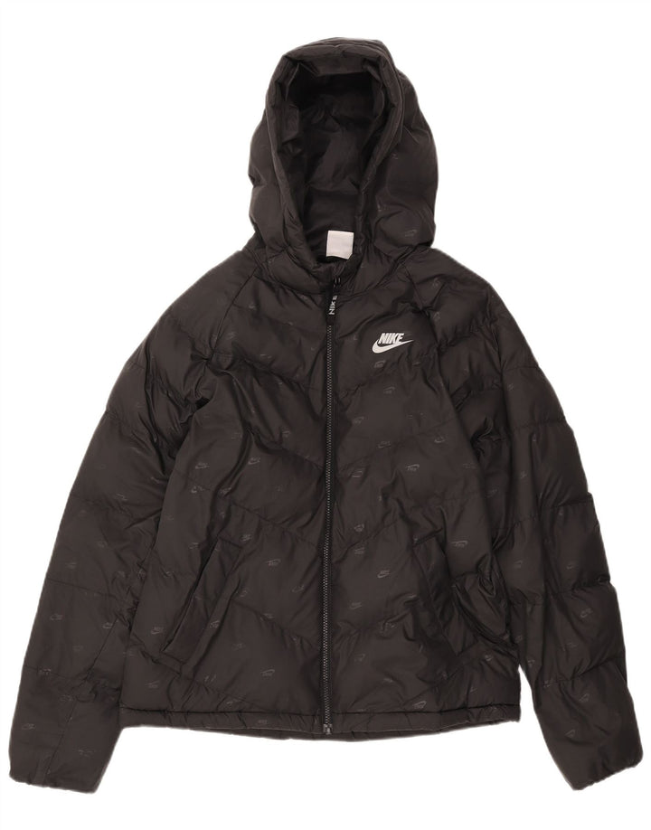 Giacca imbottita con cappuccio con grafica Nike da ragazzo 13-14 anni XL poliestere nero