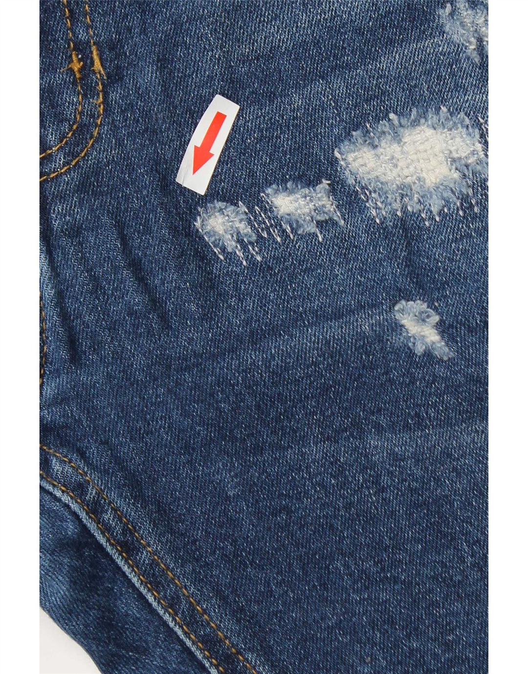Jeans slim invecchiati da uomo Zara EU 42 Large W32 L32 cotone blu