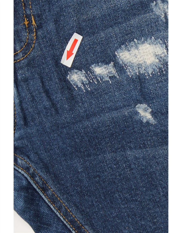 Jeans slim invecchiati da uomo Zara EU 42 Large W32 L32 cotone blu
