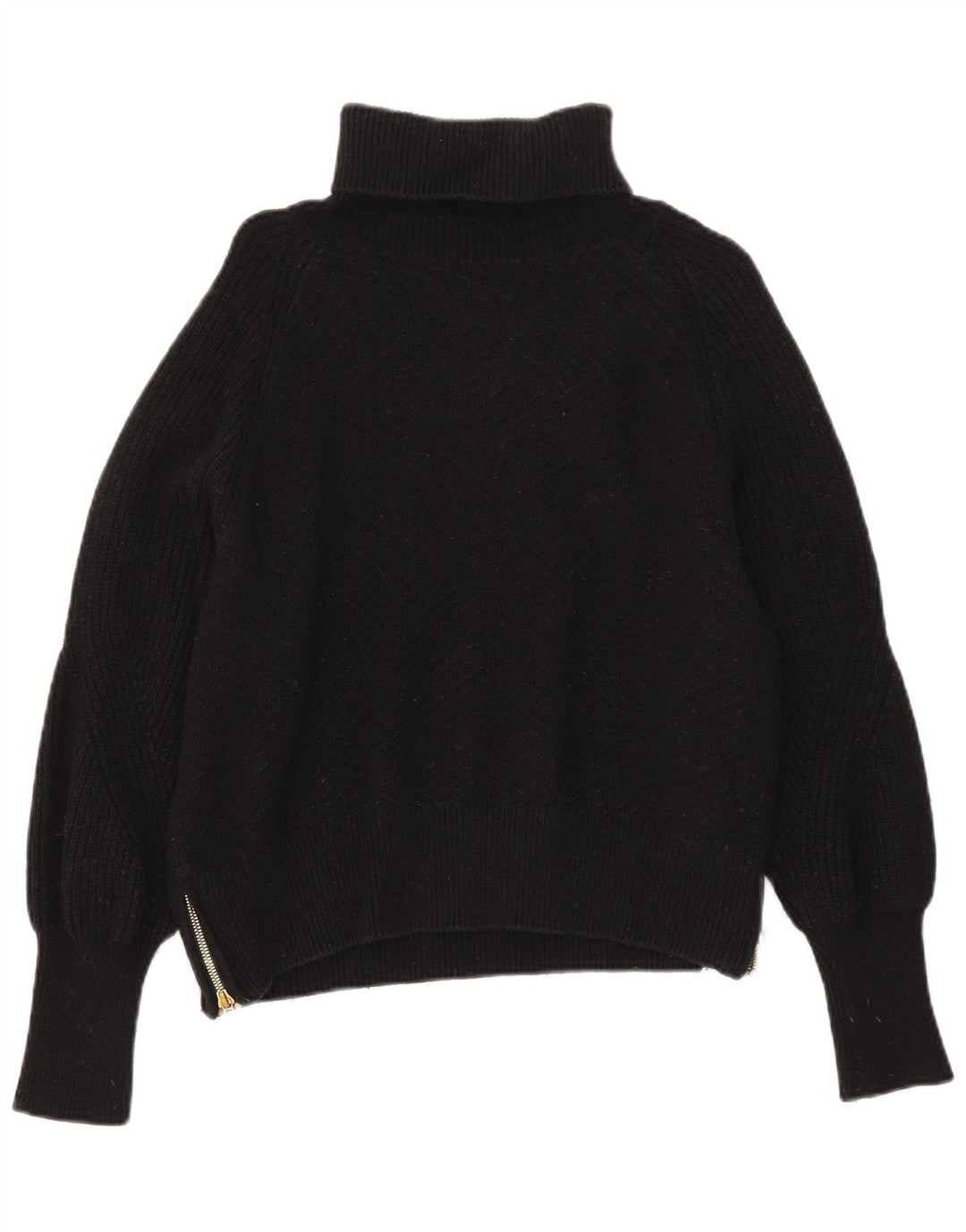 Maglione maglione oversize da donna Barbour con collo alto UK 10 piccolo cotone nero