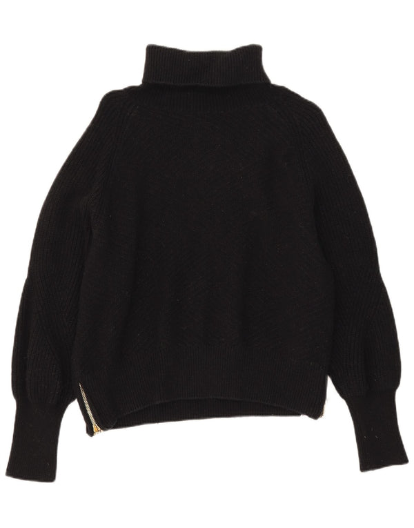 Maglione maglione oversize da donna Barbour con collo alto UK 10 piccolo cotone nero