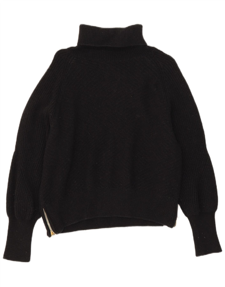Maglione maglione oversize da donna Barbour con collo alto UK 10 piccolo cotone nero