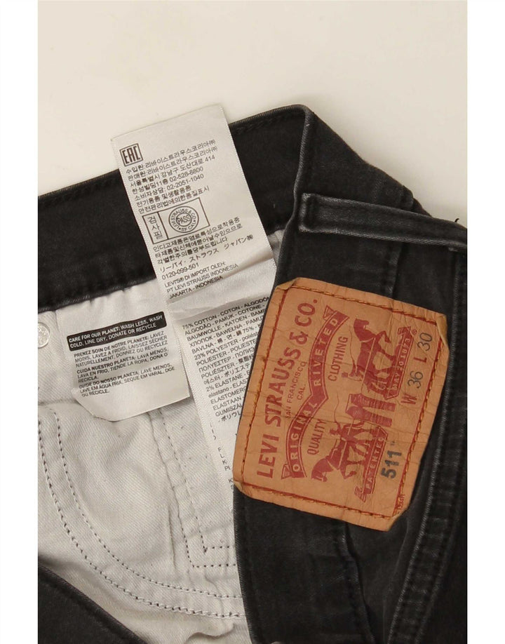 Jeans Levi's Uomo 511 Slim W36 L30 Cotone Nero