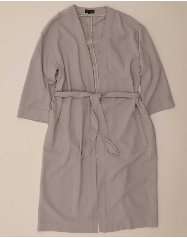 Topshop Trench oversize da donna con maniche a 3/4 UK 10 piccolo poliestere grigio