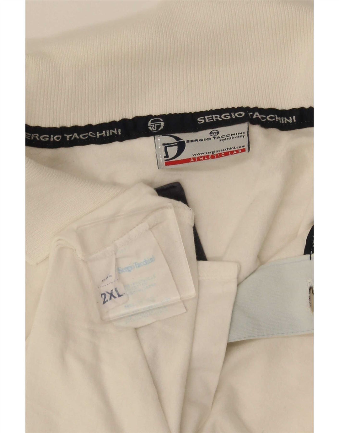 Polo da uomo Sergio Tacchini 2XL cotone color block bianco