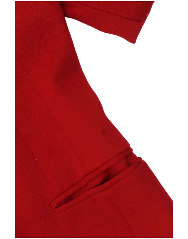 Giacca blazer vintage da donna a 2 bottoni IT 44 lana vergine rossa media