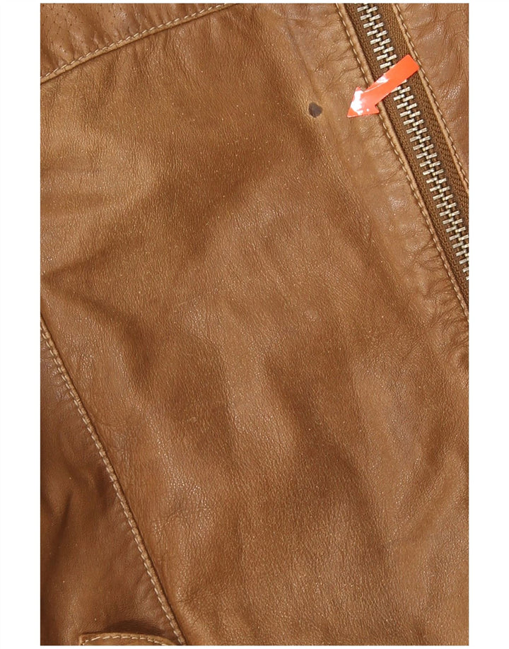 Giacca in pelle da uomo Trussardi Jeans UK 38 Pelle marrone medio