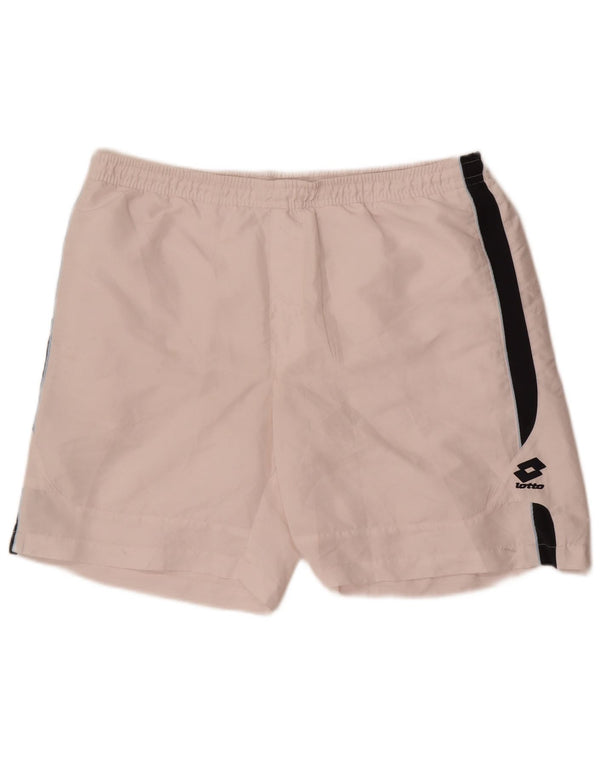 Pantaloncini sportivi da uomo Lotto UK 42/44 XL Poliestere color block bianco