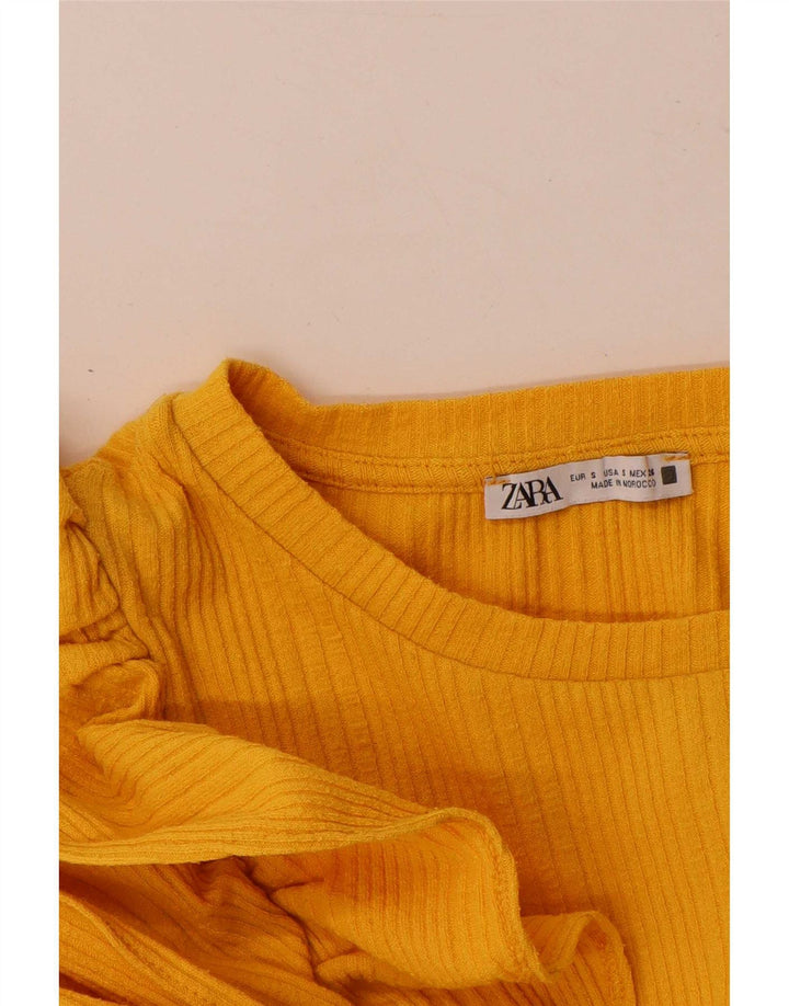Camicetta Donna Zara Top UK 10 Piccola Gialla
