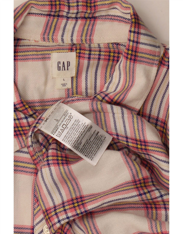 Camicia di flanella da donna GAP UK 16 Rayon a quadri beige grande