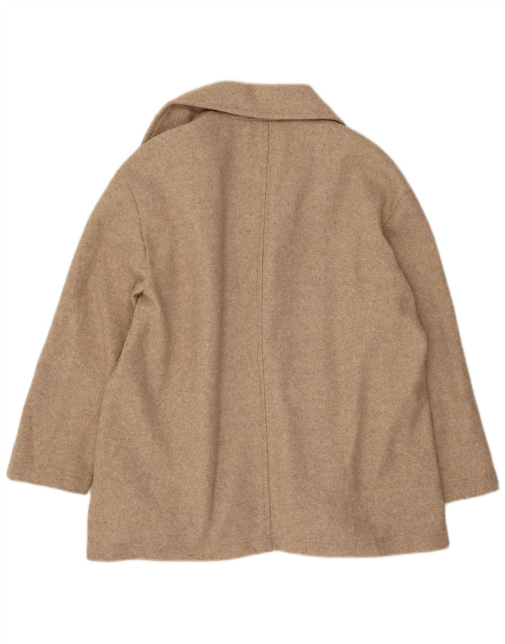 Soprabito oversize aperto da donna Zara UK 10 piccolo poliestere beige