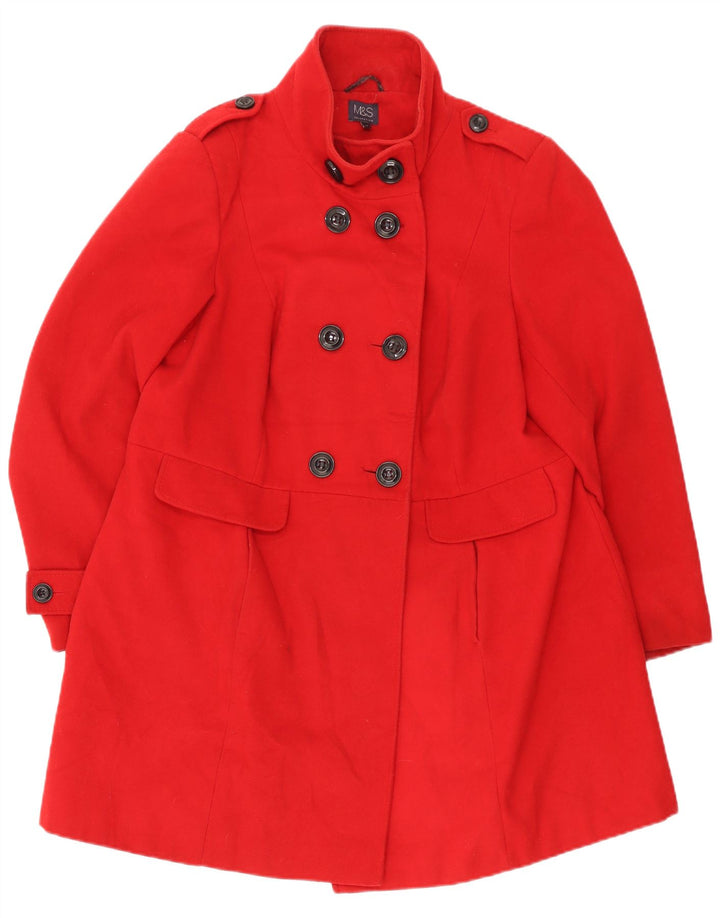 Cappotto doppiopetto militare da donna Marks & Spencer UK 20 2XL Rosso