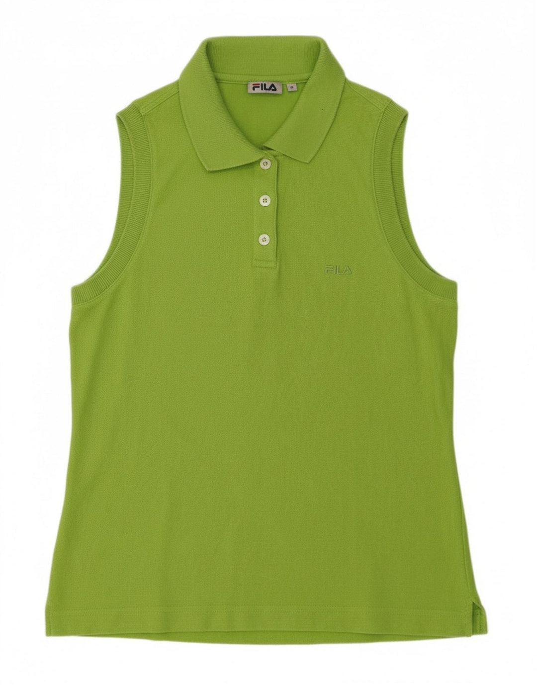 FILA Womens Sleeveless Polo Shirt IT 42 Medium Green
