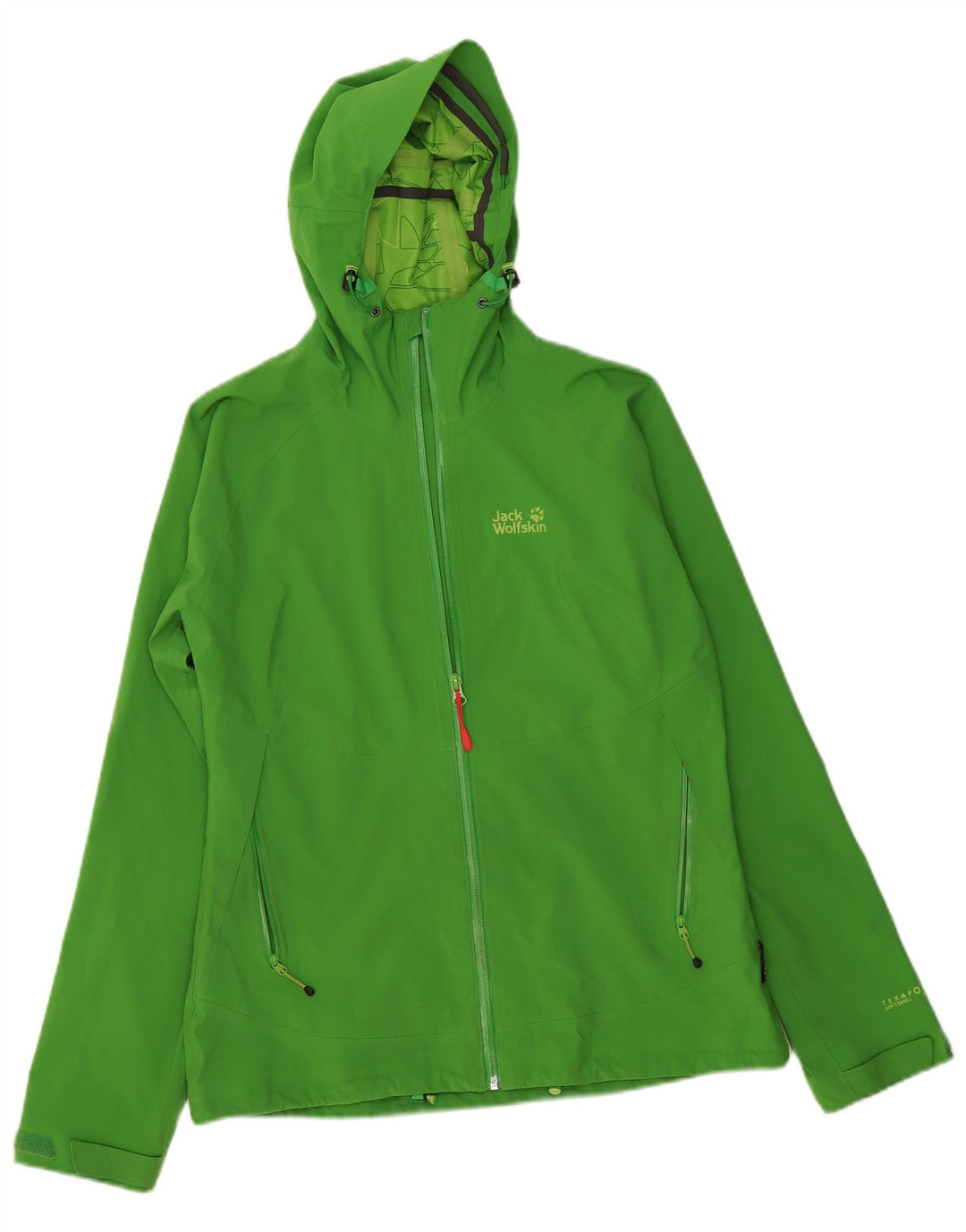 Giacca antipioggia con cappuccio da donna Jack Wolfskin UK 12/14 Poliestere verde medio