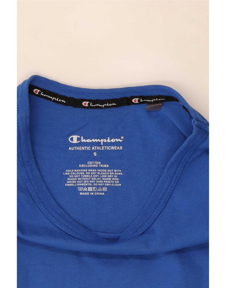 T-shirt grafica da uomo Champion Top piccola in cotone blu