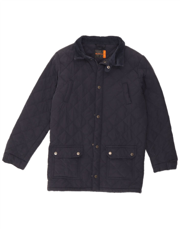 Giacca trapuntata da ragazzo Ben Sherman 11-12 anni in cotone blu navy classico