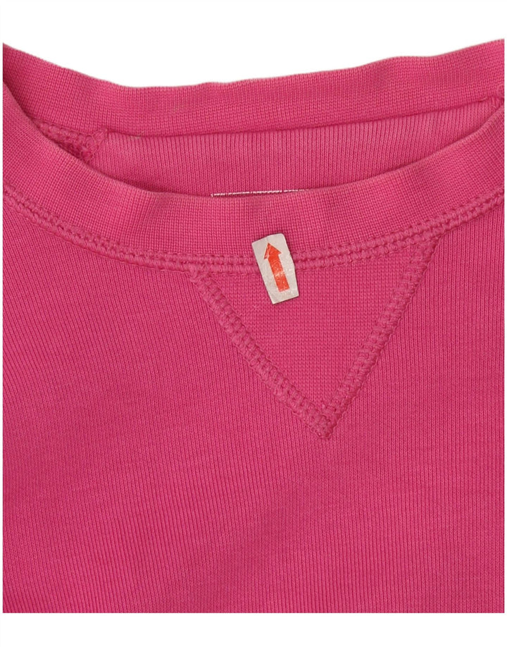 Felpa con grafica da donna CHAMPION Maglione UK 16 Large Pink Cotton